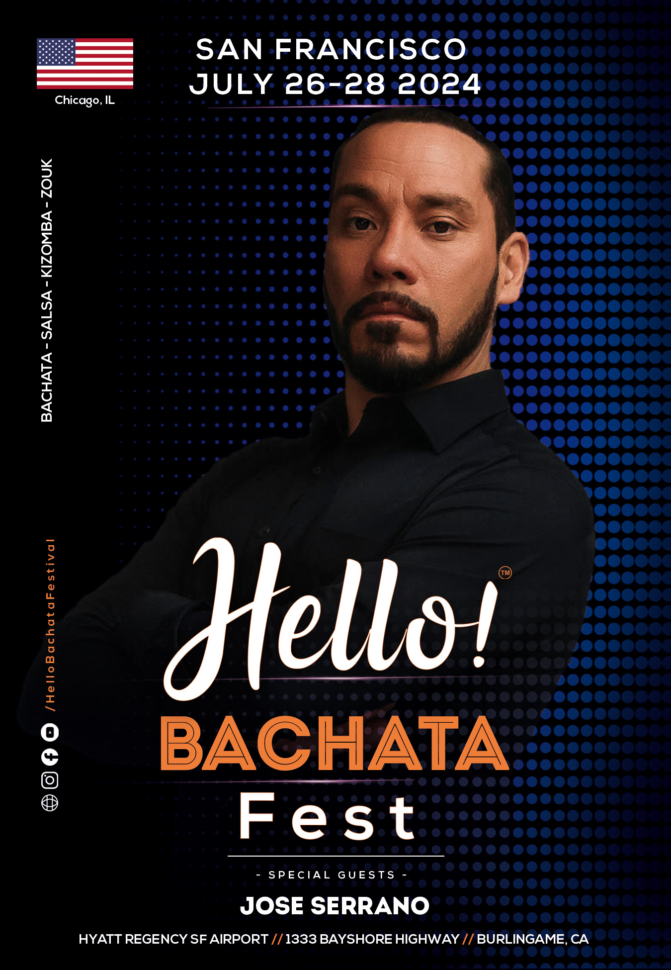 Hello! Bachata Fest - Jose Serrano - Evolucion Latin Dance Company - Chicago, Illinois