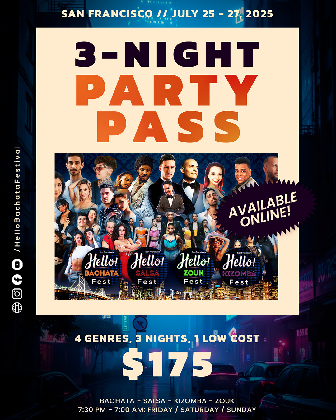 3 Night Party Pass